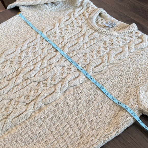 LL Bean Tall Men's XXL Cream 100% Wool Sweater - Picture 4 of 8